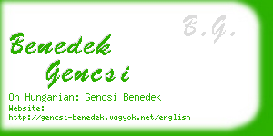 benedek gencsi business card